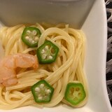 【火不要で弁当穴埋めパスタ】えびオクラ塩麹レモン